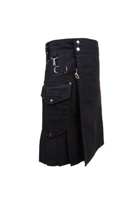 Black and Chrome Utility Kilt
