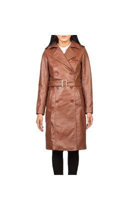 Alexis Black Women Single Breasted Leather Coat