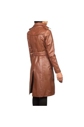 Alexis Black Women Single Breasted Leather Coat