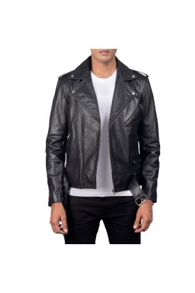 Allaric Alley Black Leather Biker Jacket
