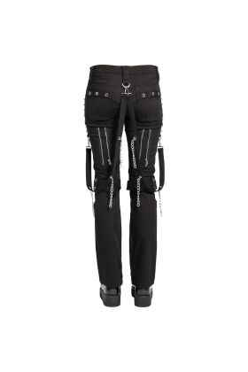 Orekyo Mens Gothic Strap Chain Zip Bondage Pants Cargo Slim Trousers Steampunk Classic 