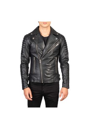Armand Black Leather Biker Jacket