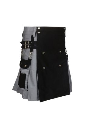 Black & Gray Two Tone Utility Kilt