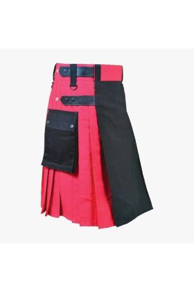 BLACK AND PINK UTILITY KILT