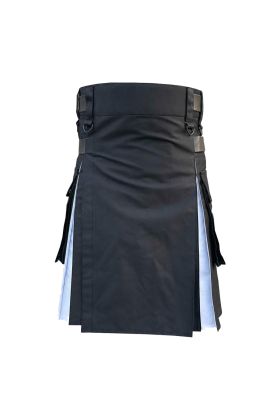 Black & White Simple 2 Side Pocket Utility Kilt