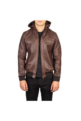 Bouncer Biz Black Leather Bomber Jacket