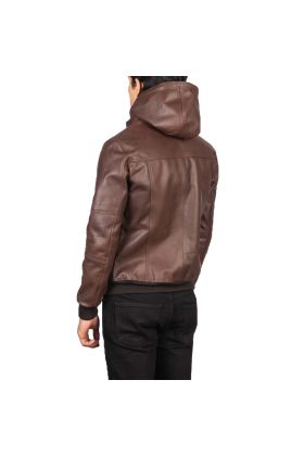 Bouncer Biz Black Leather Bomber Jacket