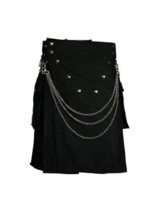 Chain Gothic Black Kilt