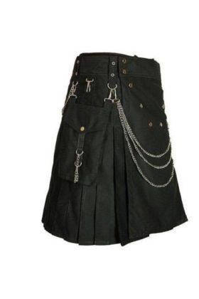 Chain Gothic Black Kilt