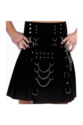 Cybergoth Riveted Gothic Utility Kilt