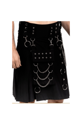 Cybergoth Riveted Gothic Utility Kilt