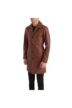  New EFFE - BROWN LEATHER COAT