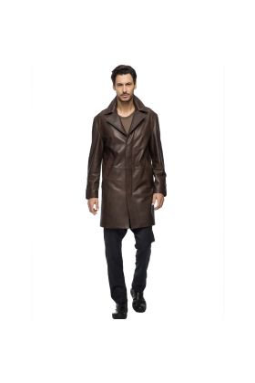 Black Mens Long Leather Duster Coat - Stylish and Practical