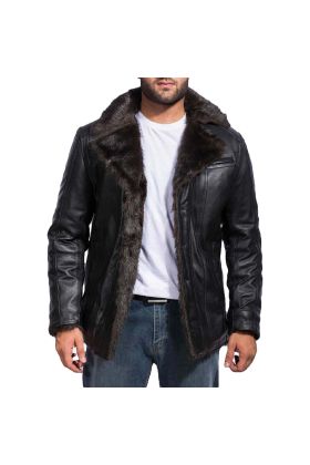Bravado Brown Hooded Leather Bomber Jacket