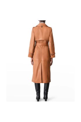 Alexis Black Women Single Breasted Leather Coat