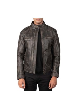 Bravado Brown Hooded Leather Bomber Jacket