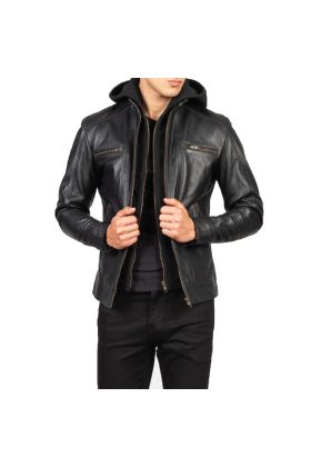 Bravado Brown Hooded Leather Bomber Jacket