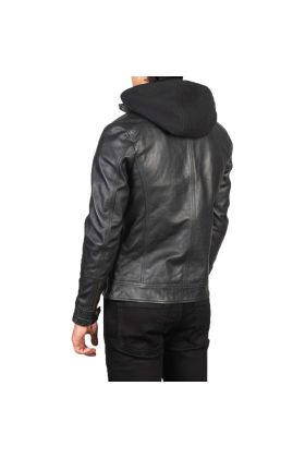 Bravado Brown Hooded Leather Bomber Jacket