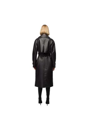 Alexis Black Women Single Breasted Leather Coat