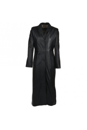 Alexis Black Women Single Breasted Leather Coat