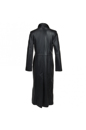 Alexis Black Women Single Breasted Leather Coat