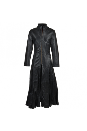 Alexis Black Women Single Breasted Leather Coat