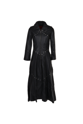 Alexis Black Women Single Breasted Leather Coat