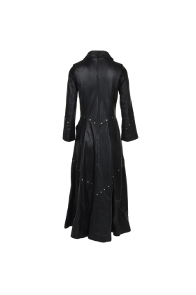 Alexis Black Women Single Breasted Leather Coat