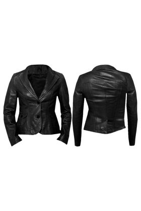 Sven Black Leather Bomber Jacket