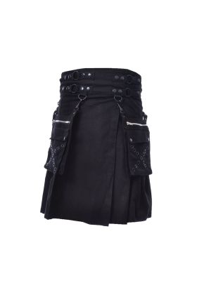 Hybrid Utility Kilt for Men-Men's Plus Size Kilts with Leather Straps & Large Cargo Pockets