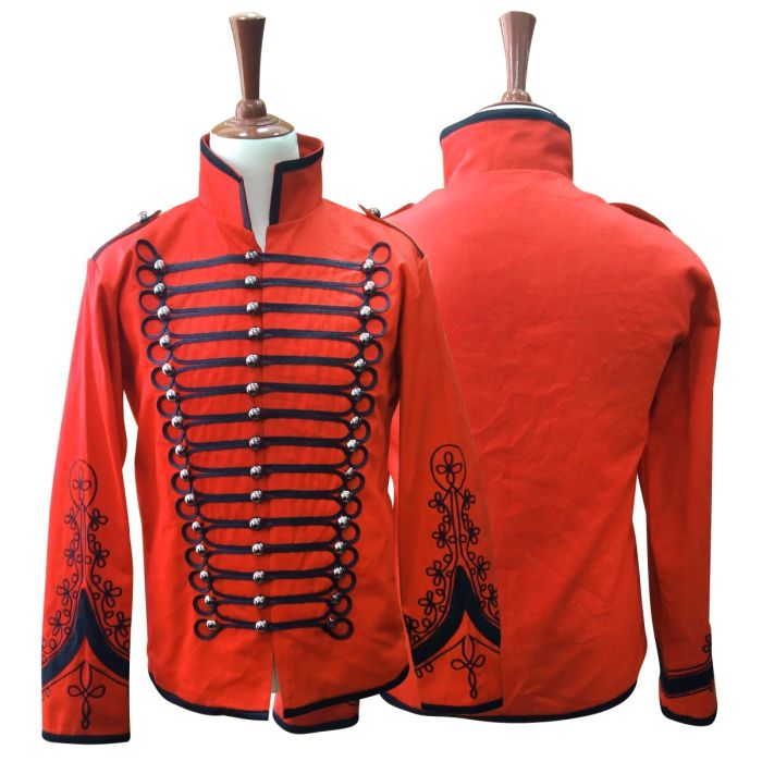 Red Military Drummer Black Red Parade Jacket