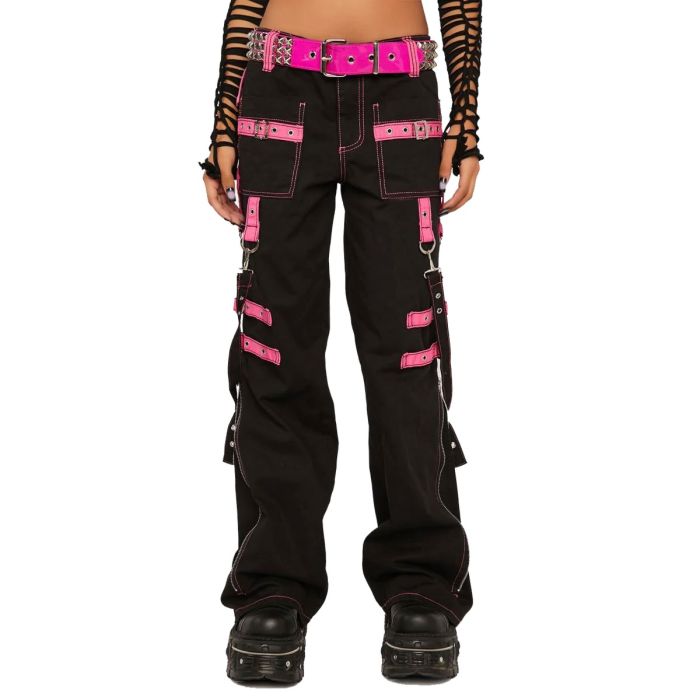Ring Gothic Pants ladies Pink Buckle Strap Pants Strap Orekyo