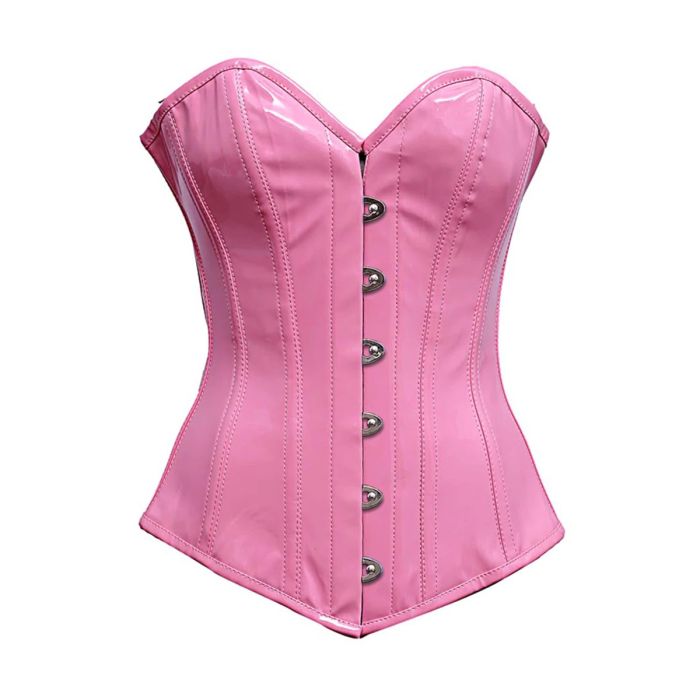 Corset Pink Alexia-Pink PVC Vinyl Long Orekyo