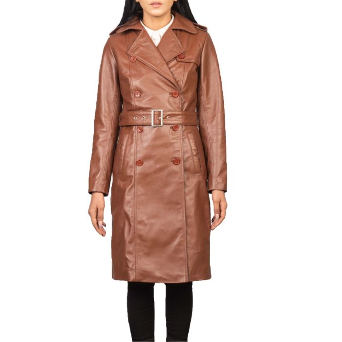 Alice Brown Women Double Breasted Leather Coat