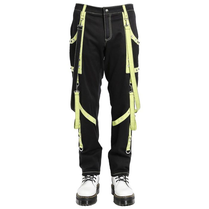 Gothic Black & Yellow Bondage Pants Punk Rock Dead Threads