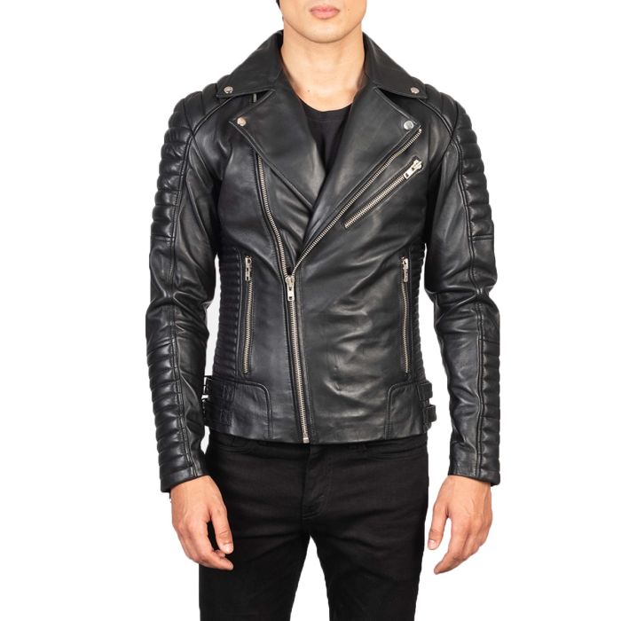 Armand Black Leather Biker Jacket