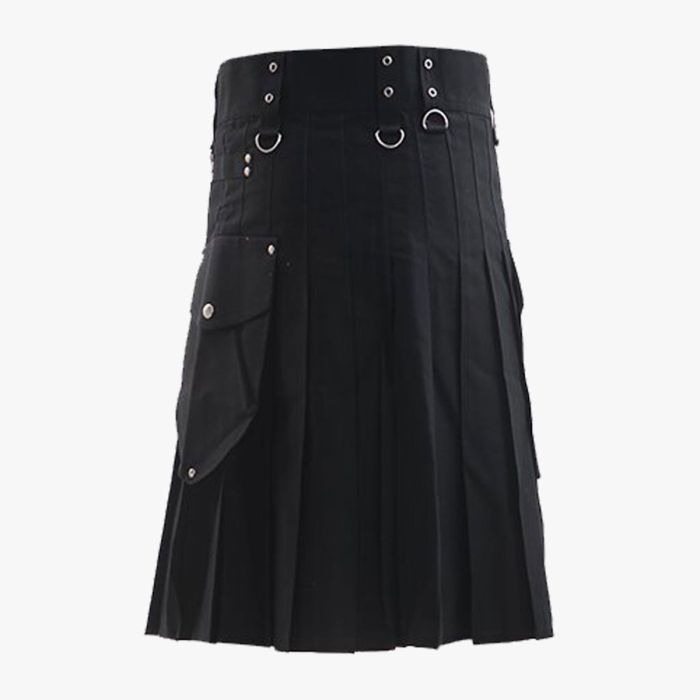 BLACK CARGO KILT