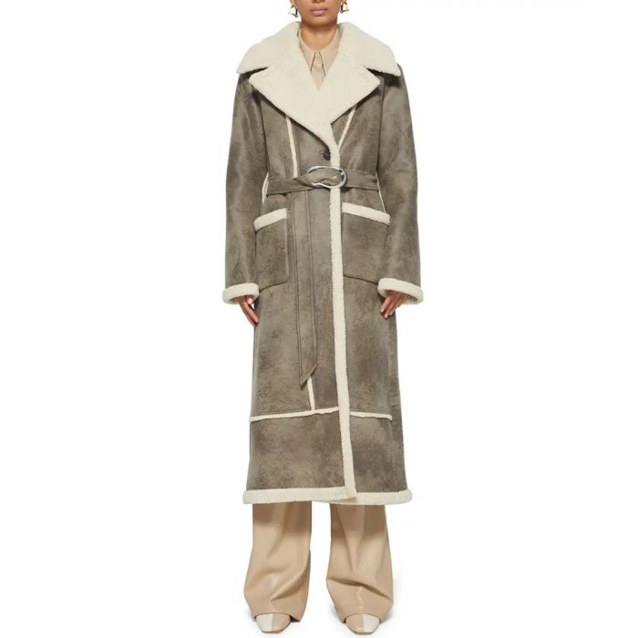 Briar Faux-Leather Longline Coat