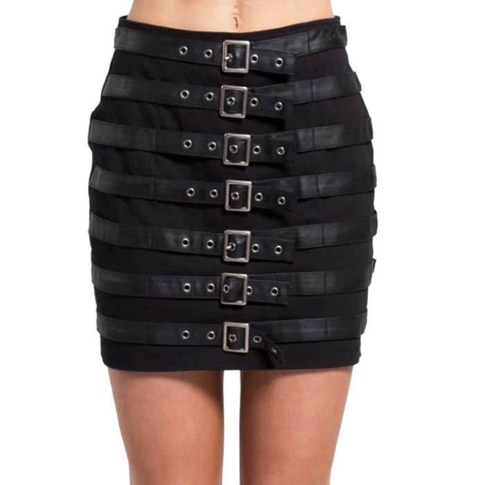 Gothic Women Kilt Tripp Buckle Up Punk Women Gothic Skirt