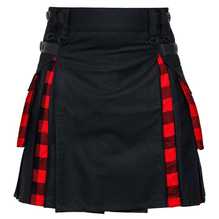 Hybrid Utility Kilt for Men-Men's Plus Size Kilts with Leather Straps & Large Cargo Pockets