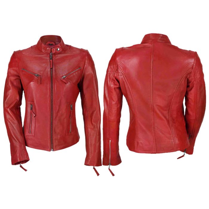 Leather Jacket Biker Slim Fit