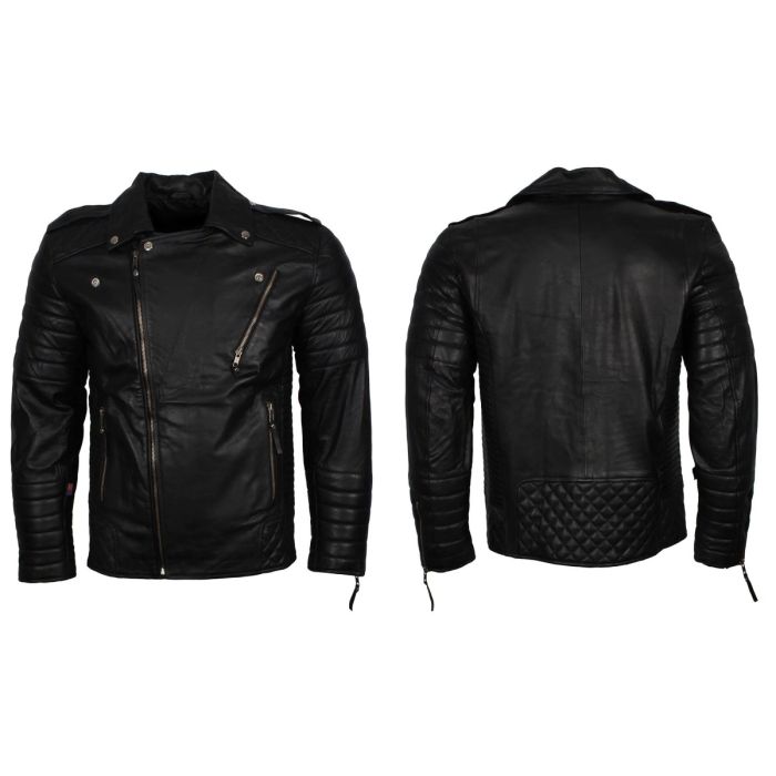 Orekyo Biker Leather Jacket in Black