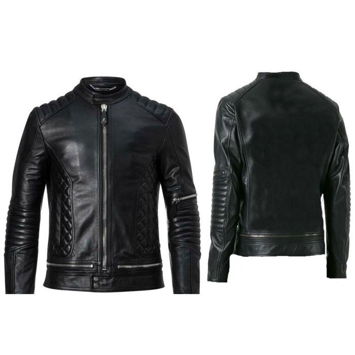 Orekyo Black Vintage Style Leather Fashion Jacket