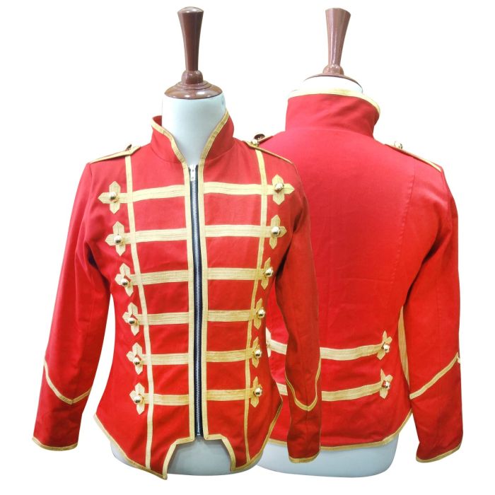Women's Marching Red Gold Band Drummer Parade Jacket