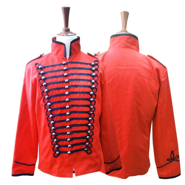 Military Drummer Black Red Parade Jacket